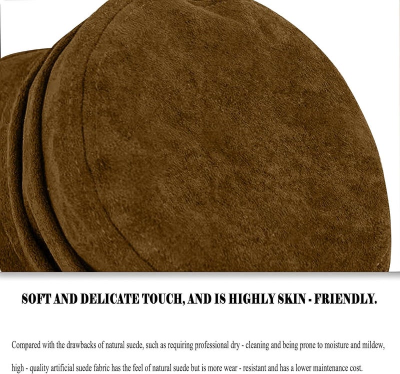 huablo Women's Suede Flat Top Newsboy Cap - Soft Brim & Hook - and - Loop Adjustment - Fall Winter Cabbie Paperboy Hats - Image 4